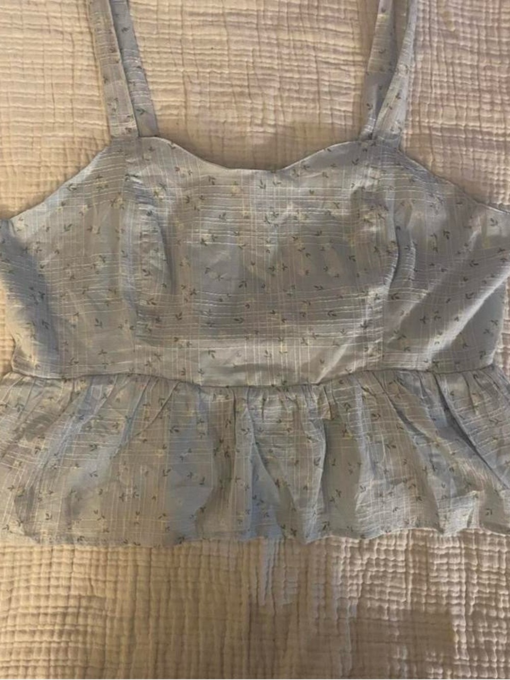 Celebrity Pink Light Blue Floral Ruffled Cami